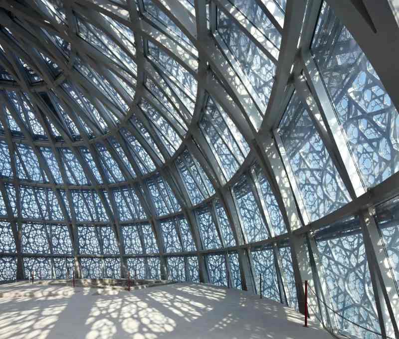 Doha Tower Crown Dome Structure Installation Tubular Braided Columns